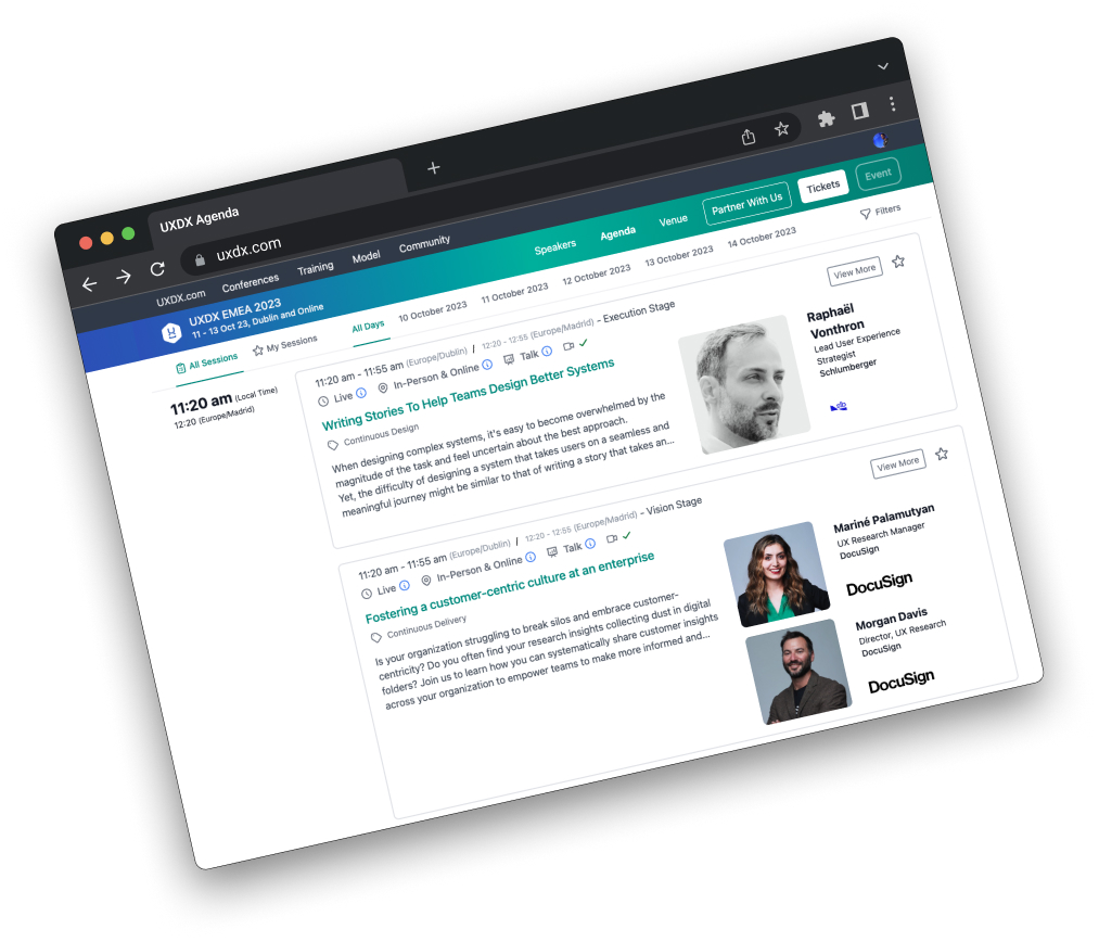 UXDX Agenda
