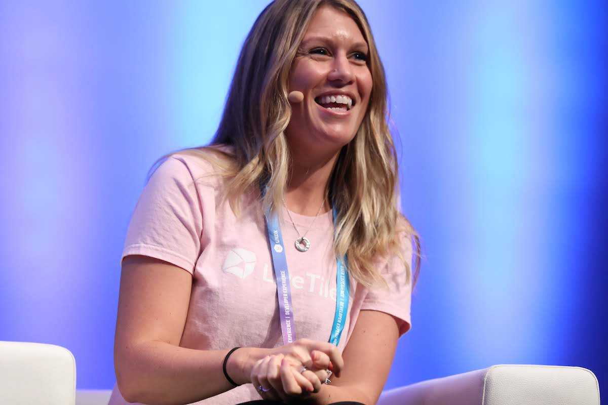 Female presenter smiling